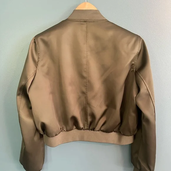 Olive Green INDUSTRY Bomber Jacket - Picture 6 of 6